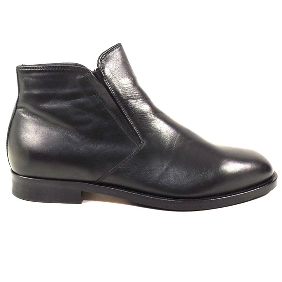 ALBERTO CICCIOLI ?? MEN\'S BLACK SOFT LEATHER COMFORT WINTER ANKLE BOOTIE